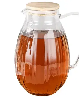 4Home Skleněný džbán Hot&Cool Juicy s bambusovým víčkem, 1,5 l