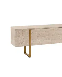 TV stolek Serenity - Travertine, Gold