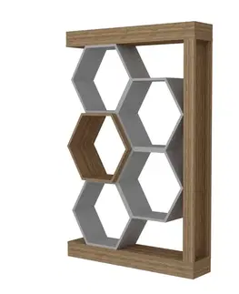 Knihovna Artemis - Walnut, White
