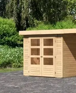 Dřevěný zahradní domek ASKOLA 2 s přístavkem 280 Lanitplast