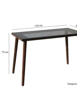 Psací stůl Cozy Çalışma Masası Ahşap Temperli Cam