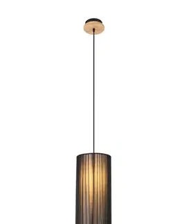 Černá dřevěná závěsná lampa 18cm Kioto Ledea