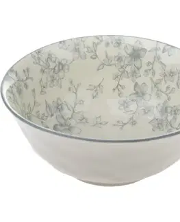 Keramická servírovací mísa Něžné kvítí 20 cm, šedá