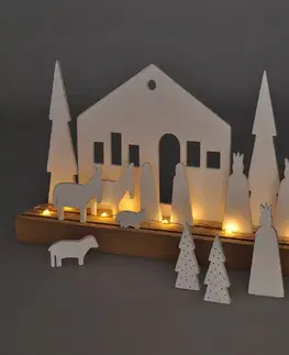 Solight LED zimní vesnička, modulární, 14 prvků, 10x LED, 2x AAA