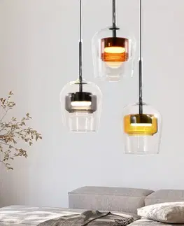 Lampa wisząca Glaxi szklane klosze kolorowe potrójna nad stół 3xGX53
