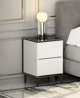 Noční stolek Imaj - White, Marble