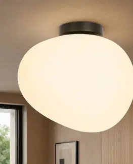 Stropní lampa STONES inspirovaná kamenem - designová stropní lampa s 30cm mléčným stínidlem - osvětlení obývacího pokoje a chodby E27