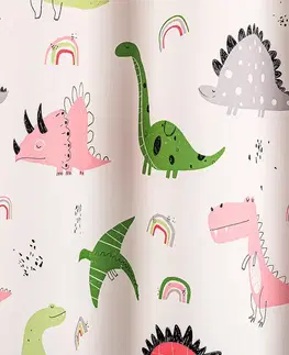 4Home Dětský závěs Dino růžová, 140 x 245 cm