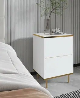 Noční stolek Imaj White and Gold