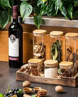 4Home Skleněná dóza na potraviny s víkem Bamboo, 540 ml , 540 ml