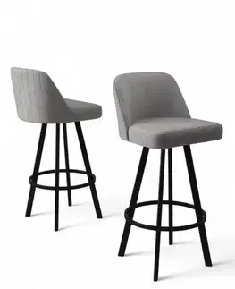 Bar Stool Set (4 Pieces) Atex - Grey, Black