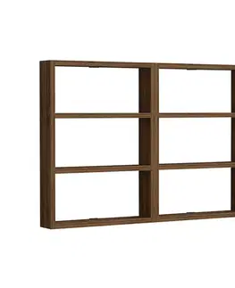 Nástěnná police Hexa - Walnut