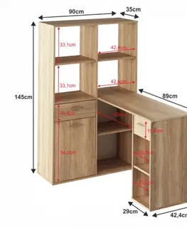 Stůl s regálem MINESON Tempo Kondela