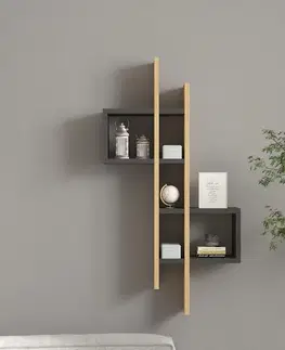 Nástěnná police Emse - Sapphire Oak, Anthracite