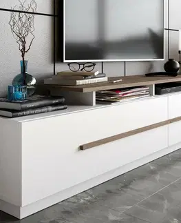 Televizní stolek Pia White and Walnut