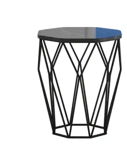 Odkládací stolek / Příruční stolek Sofya - Black Marble