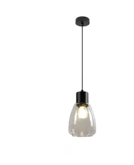 Závěsné svítidlo MOLDO černé 1x40W E27 transparentní stínidlo