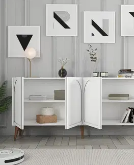 Konzolový stolek Lyon 81 - White, Walnut
