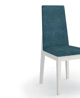 Estila Luxusní moderní jídelní židle Rodas s nízkým masivním rámem na zádové opěrce a textilním potahem 93 cm