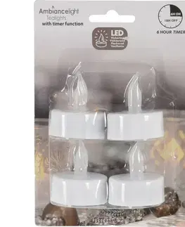 Sada LED svíček Flicker bílá, pr. 3,8 cm, 4 ks