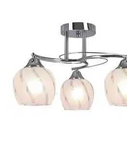 Stropní lampa Prego chromová E27 s průhledným stínidlem