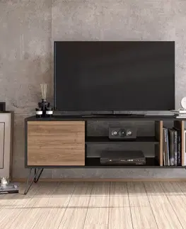 TV stolek Mistico (140) - Walnut, Black