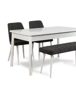 Set stolu a židlí (4 kusy) Costa White-Anthracite