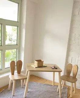 Kid's Table Set Bunny Two Chair Set - Brown