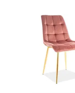 Jídelní židle CHIC VELVET zlatá Signal