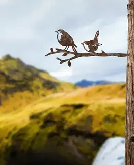 Zahradní dekorace Bird On The Branch 03 - Brown