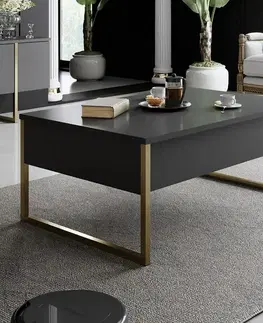Konferenční stolek Luxe Anthracite and Gold