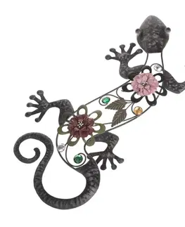Nástěnná kovová dekorace Lizzard, 27,5 x 50 x 5 cm