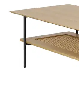 Estila Konferenční stolek Malmo, dub/ratan, 110 cm