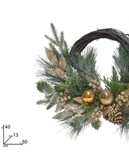 PROHOME - Věnec 50cm na dveře ozdobený