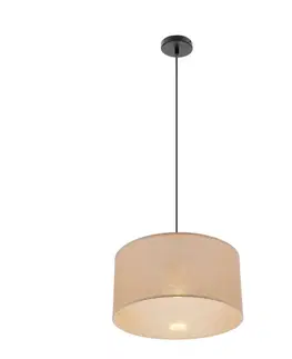 Závěsná lampa SHANTI černá 1x40W E27 béžové stínidlo