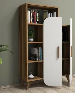 Knihovna Form White and Walnut
