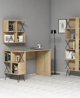 Psací stůl s knihovnou Extra 2 - Oak