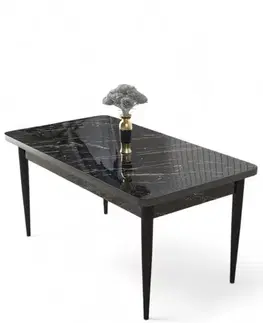 Jídelní stůl Nil - Black Marble, Black