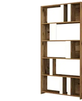 Knihovna Lima White and Walnut