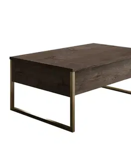 Konferenční stolek Luxe - Walnut, Gold