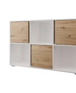 Knihovna 6L STEPS bílá/dub Artisan