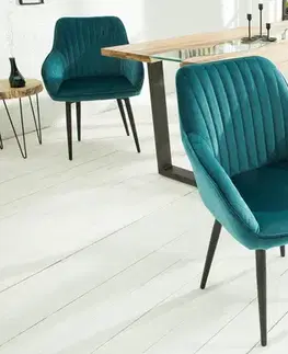 Estila Designová židle Timeless Comfort tyrkysová