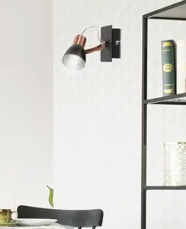Nástěnná lampa 1X50W GU10 černá/měděná BEZ ŽÁROVKY Markus