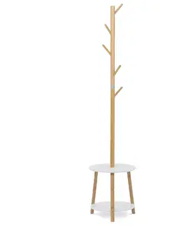 Autronic DR-N1004 WT Dřevěný stojanový věšák bílá, 40 x 174 cm