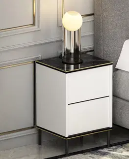 Noční stolek Imaj - White, Marble
