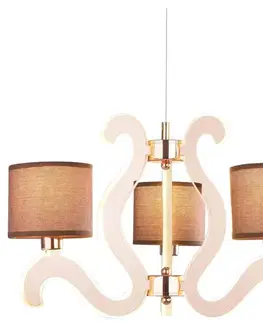 Měděná závěsná lampa 3x40W + LED lustr 18,4W Ambrosia