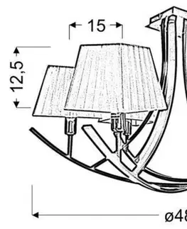Stropní lampa s černým / bílým stínidlem, lustr 6x40W Valencia