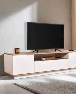 TV stolek Veramont - White, Cadiz Oak