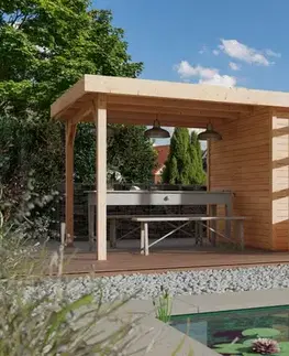 Dřevěný zahradní domek KERKO 4 s přístavkem 240 Lanitplast