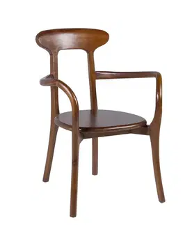 Estila Stylová koloniální masivní jídelní židle Star v hnědé barvě 80 cm
